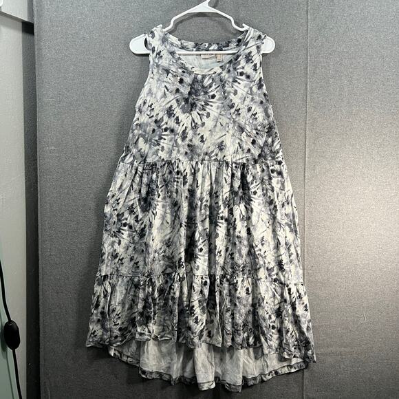 LOGO by Lori Goldstein Petite Sleeveless Tiered Dress Black,Petite X-Small - Picture 1 of 11